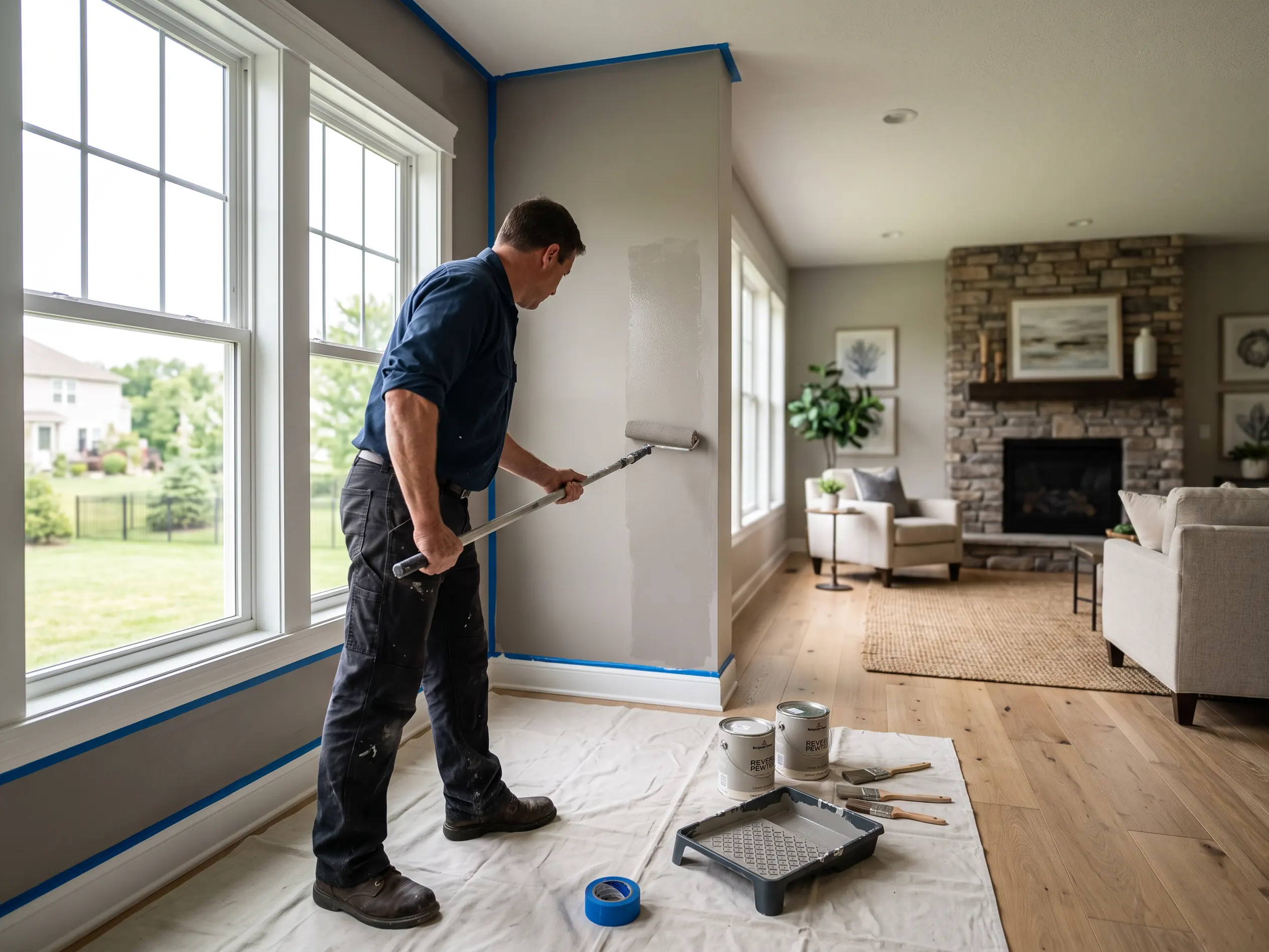 Interior painting living room Carmel Indiana — Homerix Inc